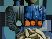 Mario Carreño, La manzana evadida, serigrafía, 57 x 40 cm., 1990